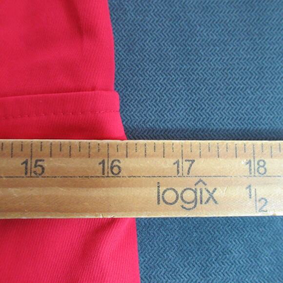 Talbots Dress Womens Size 6 Red Short Sleeve Pleated Modest Minimalist Work - Picture 6 of 9